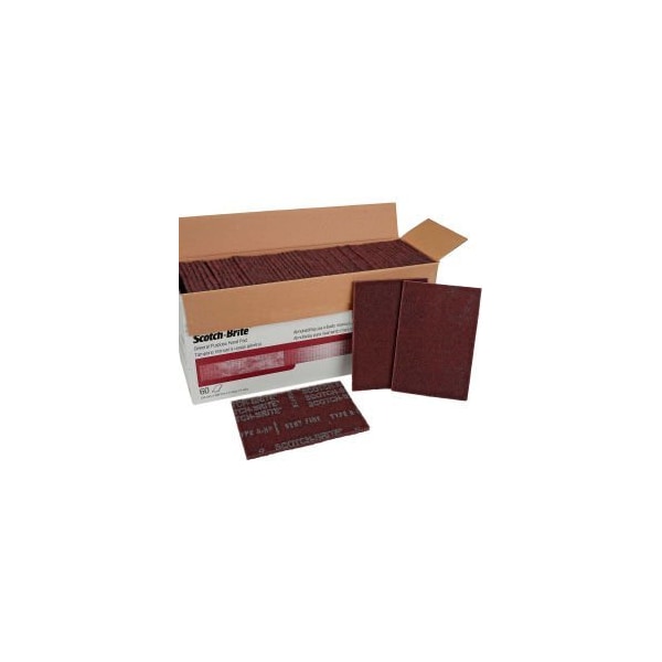 3M Scotch-Brite General Purpose Hand Pad 7447B 6 x 9 Aluminum Oxide VFN Grit-60 Pads 7100112579 - main